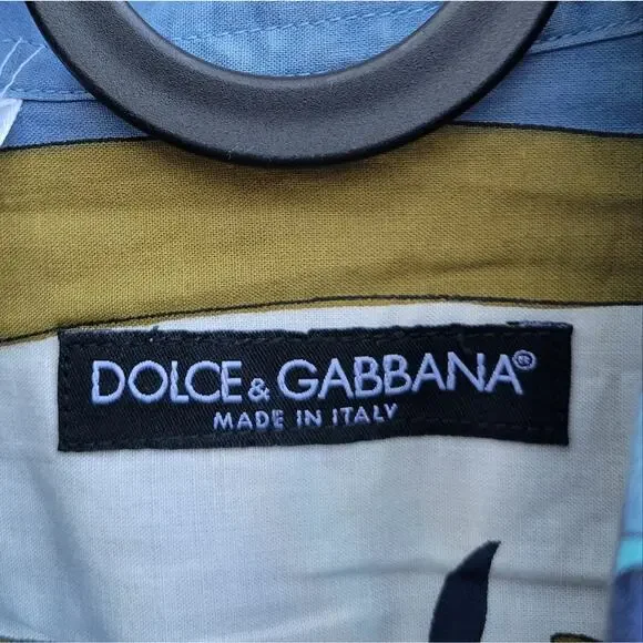 Dolce & Gabbana Men's Button Down Printed Shirt 15.25 size 40 - Picture 8 of 8